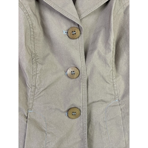 Sigrid Olsen Coat Jacket Safari Sz 4 Brown Cotton 3/4 Sleeve Vtg Y2K Academia - Picture 3 of 16